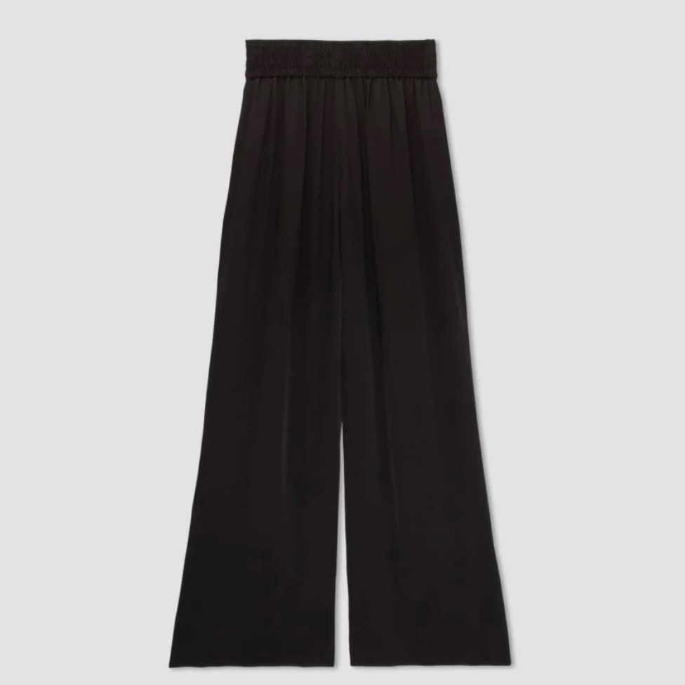 Everlane Black Satin Wide Leg Pants